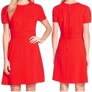 Eliza J Red Poppy A-Line Dress w. Seam Detail - Size 4